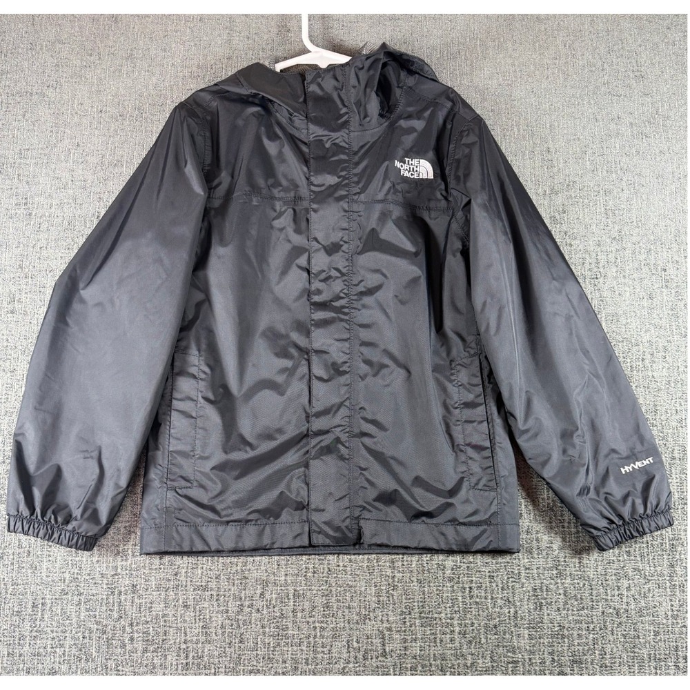 The North Face Boys Black HyVent Resolve Waterproof Rain Jacket Size S 7/8